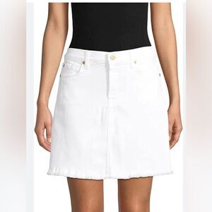 7 For All Mankind A-line White Denim Skirt. 33